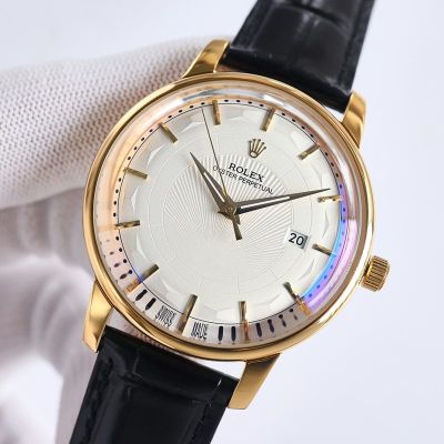 Rolex Oyster Perpetual 9015 Movement 28800/H 42mm White/Yellow Face Watch